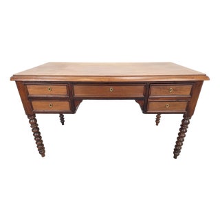English Bobbin-Turned Wooden Desk, 1960s For Sale