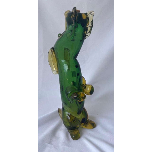 Green Italian Art Glass Dog-Form Liquor Decanter, Mid-20th Century For Sale - Image 8 of 13