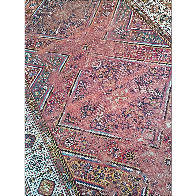 Brick Red Distressed Antique Persian Tribal Runner/Gallery Rug. For Sale - Image 8 of 18