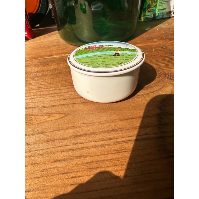 1970s 1970s Small Ceramic Farmer Painted Catchall From Luxembourg For Sale - Image 5 of 7