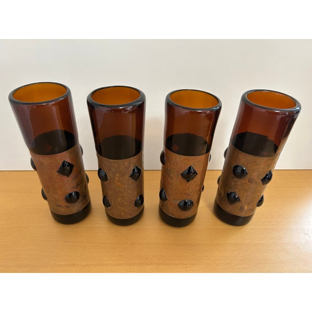 Felipe Derflingher Mid Century Felipe Derflingher Brutalist Tumblers - Set of 4 For Sale - Image 4 of 7