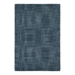 Dash & Albert by Annie Selke Crosshatch Denim Micro Hooked Wool Rug, 6' x 9' For Sale