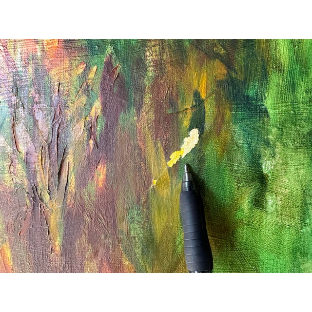 1970s 1970s Vintage Impressionist Abstract Landscape Oil Painting For Sale - Image 5 of 12