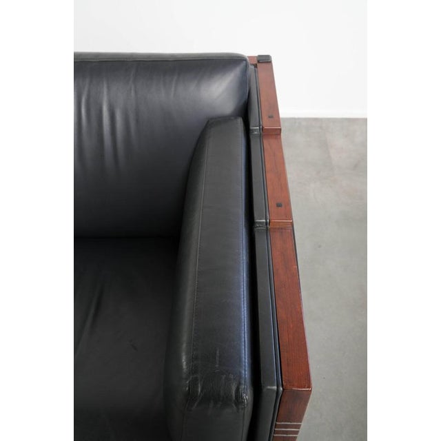 Art Deco Black Cowhide Leather and Wood 3-Seater Sofas from Schuitema, Set of 2 For Sale - Image 9 of 18