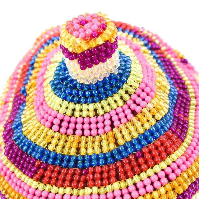 Glass Early 20th Century Pende Beaded Chief's Hat For Sale - Image 7 of 7