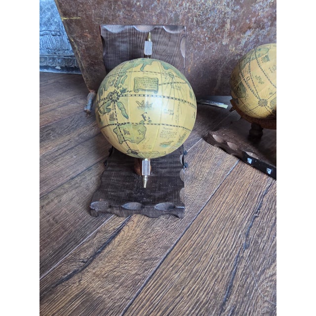 Boho Chic Pair of Vintage Globe Bookends For Sale - Image 3 of 9