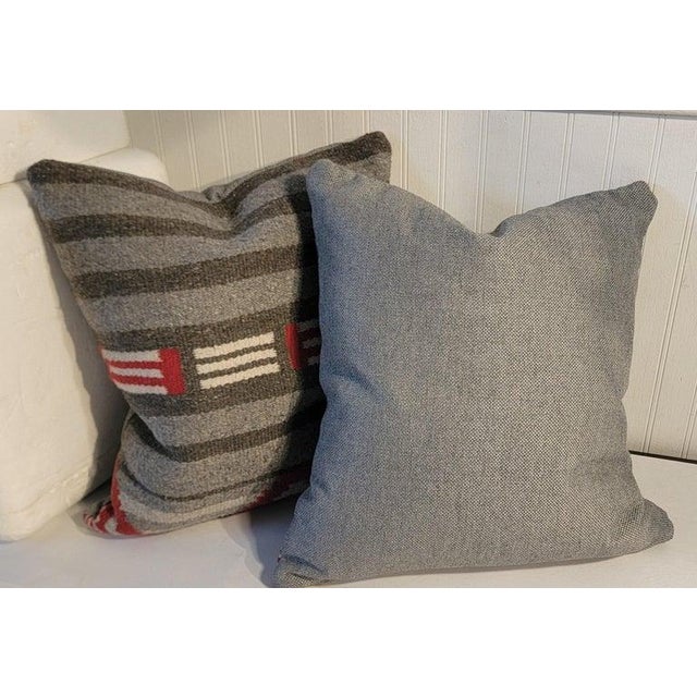 Pair of Striped Wool Pillows For Sale - Image 4 of 4