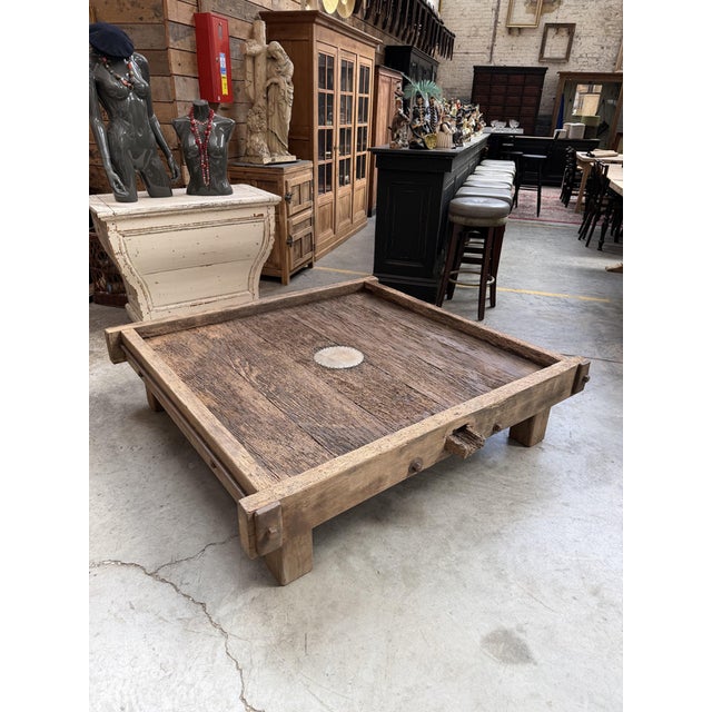 Large Early 20th Century Wine Press Coffee Table For Sale - Image 11 of 11
