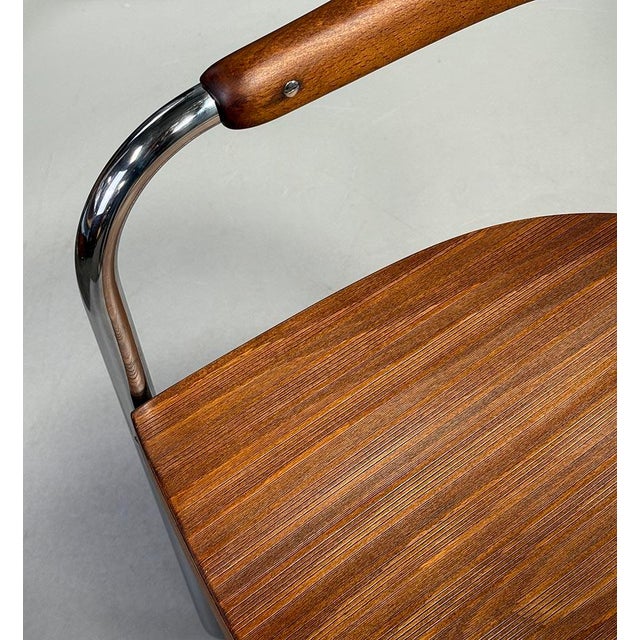 Wood Bauhaus Chrome Chair SS33 by Luckhardt Brothers for Thonet, 1930s For Sale - Image 7 of 10