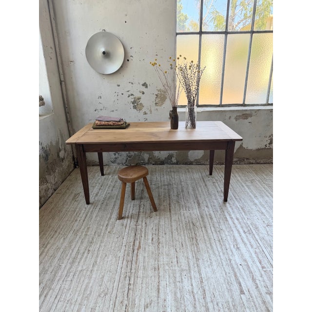 Farmhouse Walnut Table with Spindle Legs, 1950 For Sale - Image 3 of 18