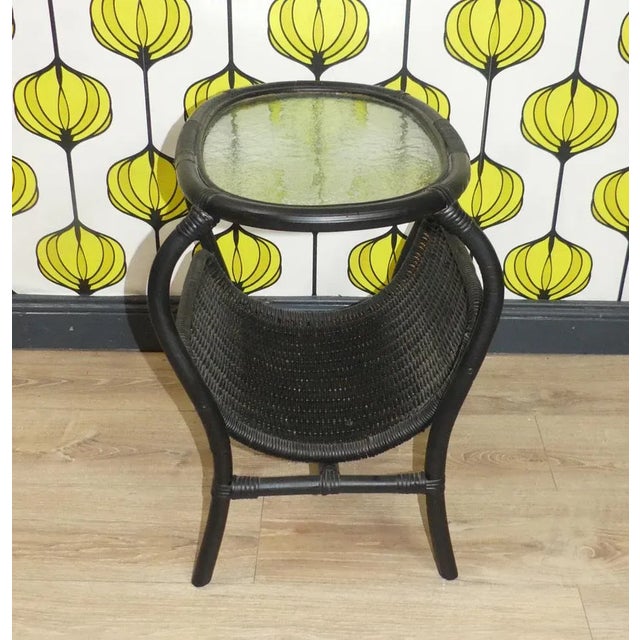 Mid-Century Modern Vintage Newspaper Storage in Bamboo For Sale - Image 3 of 11