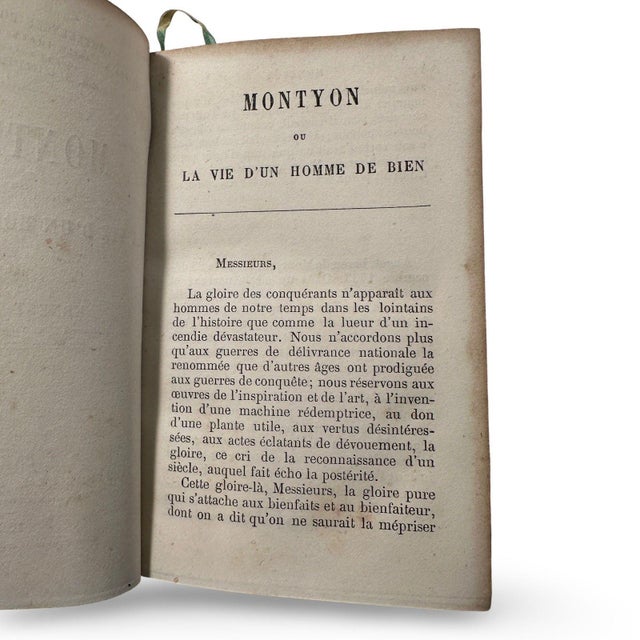 French Montyon - The Life of a Good Man, Marbled, Binding, Gilt Fleur-De-Lis Spine, Published 1867 For Sale - Image 9 of 9