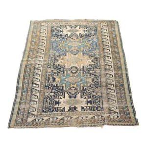 Antique ShirvanKuba from the Caucasus Mountains with ORIGINAL & "Swastika" Symbol Rug 4 x 6