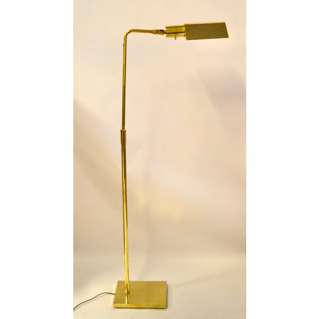 1970s Mid-Century Modern Original Koch & Lowy Pharmacy Lamp Brass Steel Floor Lamp For Sale - Image 17 of 17