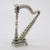 Vintage Italian Handmade Silver and Nylon Harp Miniature, 1970s For Sale - Image 3 of 10