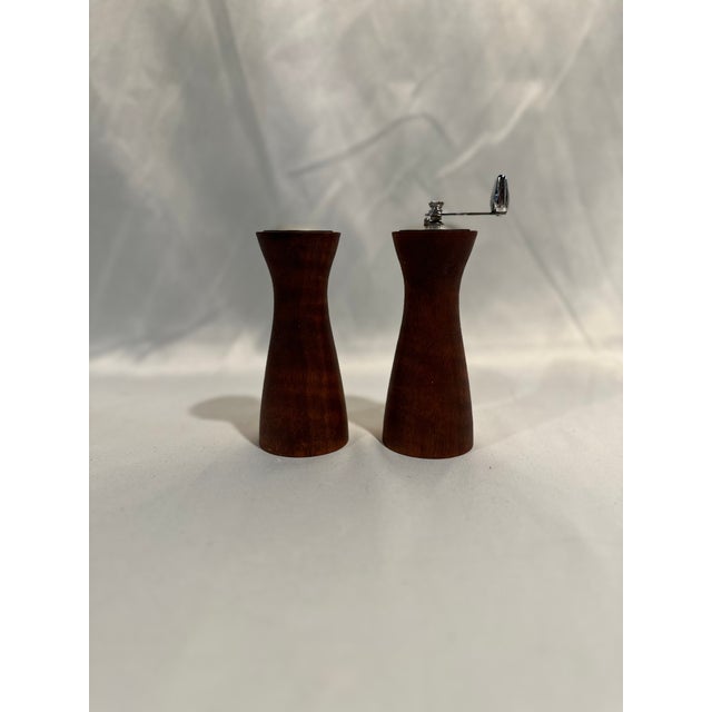 Mid-Century Modern 1960s Danish Modern Style Tapered Salt and Pepper Shakers- a Pair For Sale - Image 3 of 3