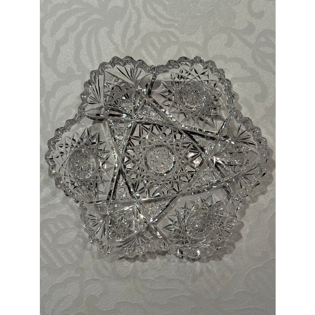 Set of Three American Brilliant Period Cut Crystal Plates For Sale - Image 14 of 17