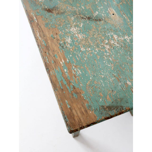Antique Painted Primitive Farmhouse Side Table For Sale - Image 4 of 14