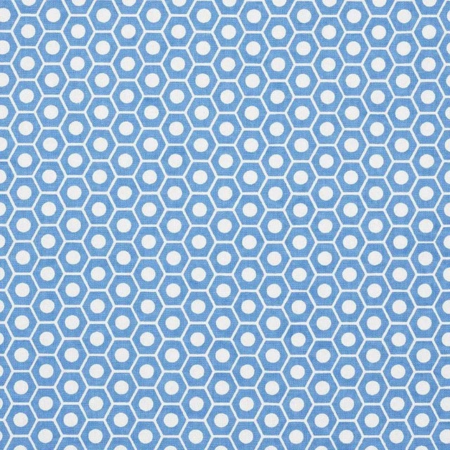 Sample - Schumacher X Studio Bon Queen B Fabric in French Blue For Sale