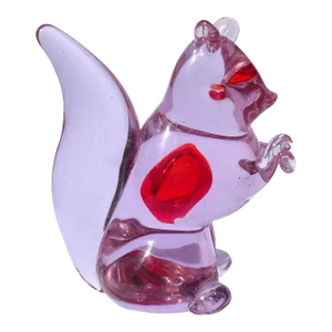 Murano Cenedese Antonio Da Ros Vintage Alexandrite Purple Red Heart Italian Art Glass Squirrel Figurine