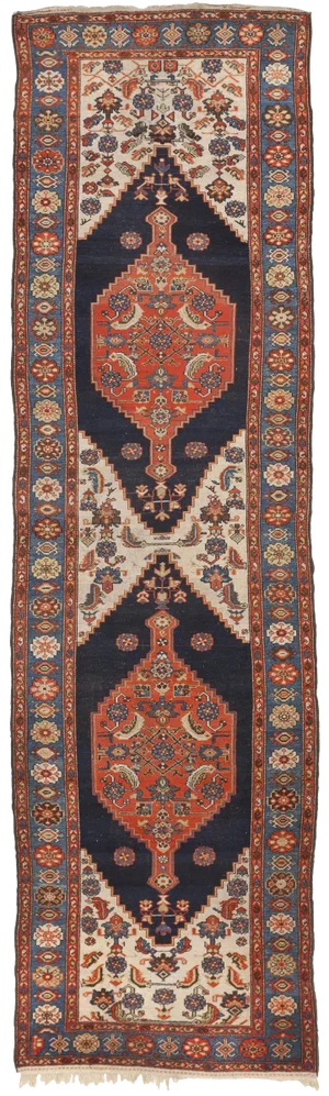 Antique Persian Malayer Runner - 3'11"x 13'2"