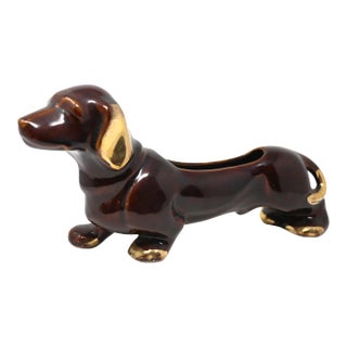 Vintage Ceramic Dachshund Dog Planter For Sale
