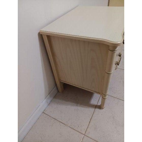 Ornamental & Decorative Materials Vintage Nightstand Hollywood Regency Style Faux Bamboo 2 Drawer For Sale - Image 7 of 9