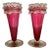 Antique Victorian Cranberry Vases, 1860, Set of 2 For Sale