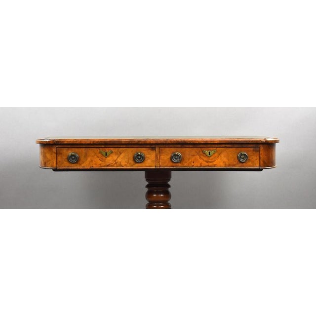 Wood Victorian Burr Walnut Writing Table, 1860 For Sale - Image 7 of 12