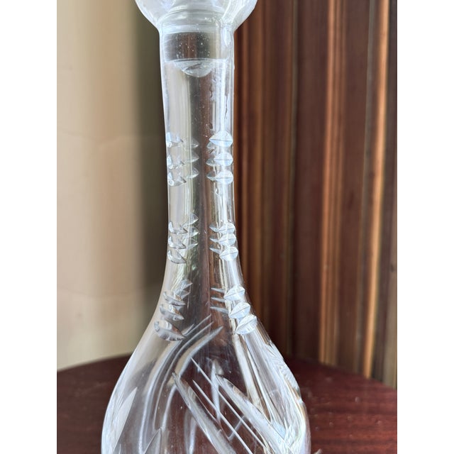 Glass Mid 20th Century Mid Century Modern Crystal Decanter For Sale - Image 7 of 11