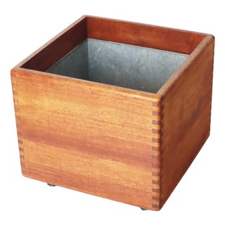 Danish Teak Planter with Zinc Tub from Salin Furniture, 1970s For Sale
