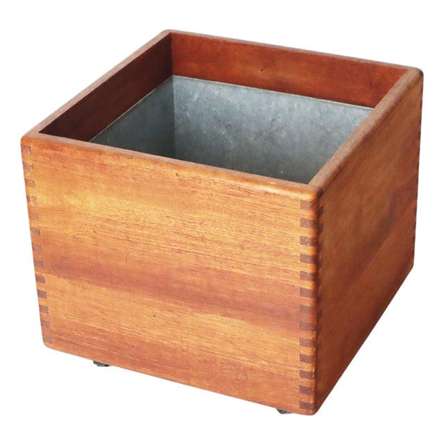 Danish Teak Planter with Zinc Tub from Salin Furniture, 1970s For Sale
