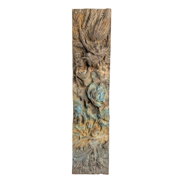 Antique Bronze Relief of Nature and Birds, 1900s For Sale