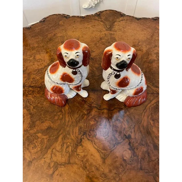 Late 19th Century Victorian Staffordshire Dogs, 1880, Set of 2 For Sale - Image 5 of 8