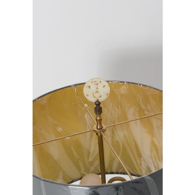 1950s Asian Chinoiserie Ceramic Table Lamp, Black with Scenic Design For Sale In New York - Image 6 of 13