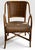 Mid-Century Modern Vintage French Style Bistro Bamboo and Rattan Dining Set Round Glass Top Table and Four Armchairs 5 Pieces For Sale - Image 3 of 16