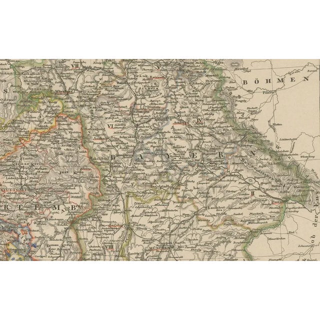 Map of Southwestern Germany and Switzerland Bavaria, 1858 For Sale - Image 3 of 10