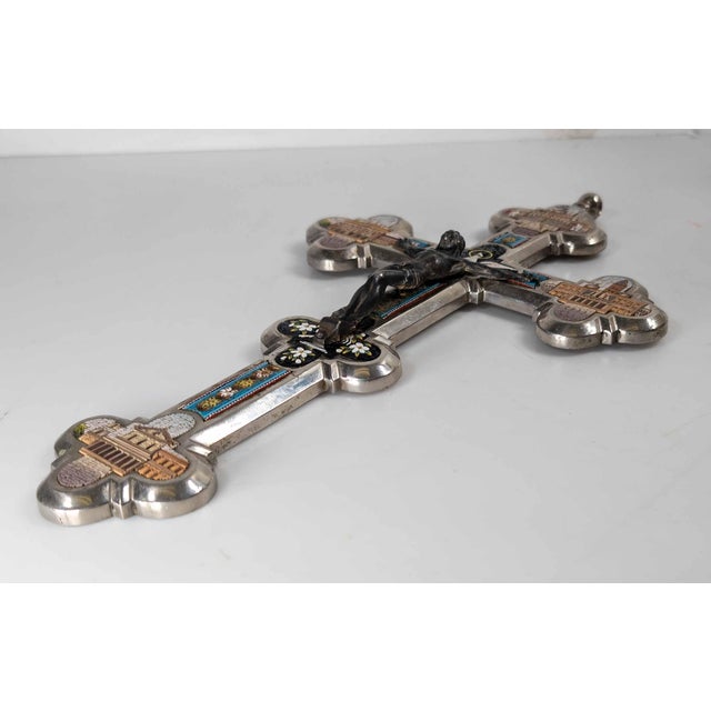19th Century Italian Micro Mosaic Crucifix House Cross, Vatican Rome For Sale - Image 11 of 17