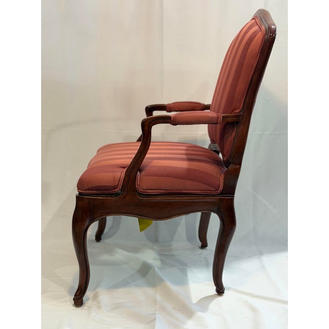 Wood Late 20th Century Pair of Beverly Furniture Louis XV Style Mahogany Armchairs For Sale - Image 7 of 10