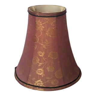 1970s Fortuny Style Gold Brocade Floral Textile Lamp Shade 10” For Sale