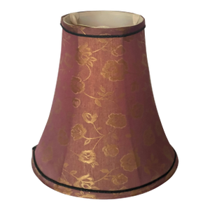 1970s Fortuny Style Gold Brocade Floral Textile Lamp Shade 10”