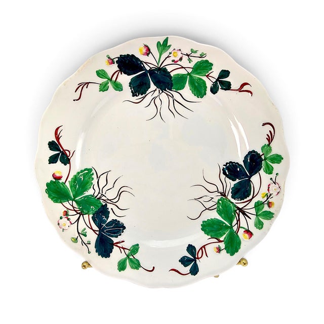 1850s Lebeuf Milliet Creil Et Montereau “Fraise” George Sand Dessert Plates - Set of 10 For Sale - Image 15 of 17
