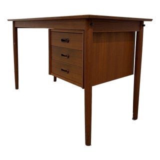 1960s Arne Vodder Teak Writing Desk With Sliding Drawers For Sale