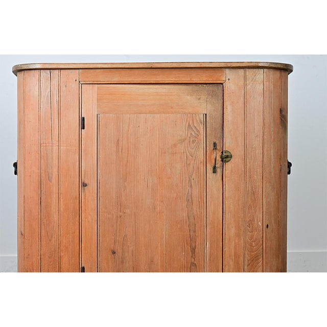19th Century 19th Century English “Huffer” Pine Demilune Warming Cabinet For Sale - Image 5 of 12