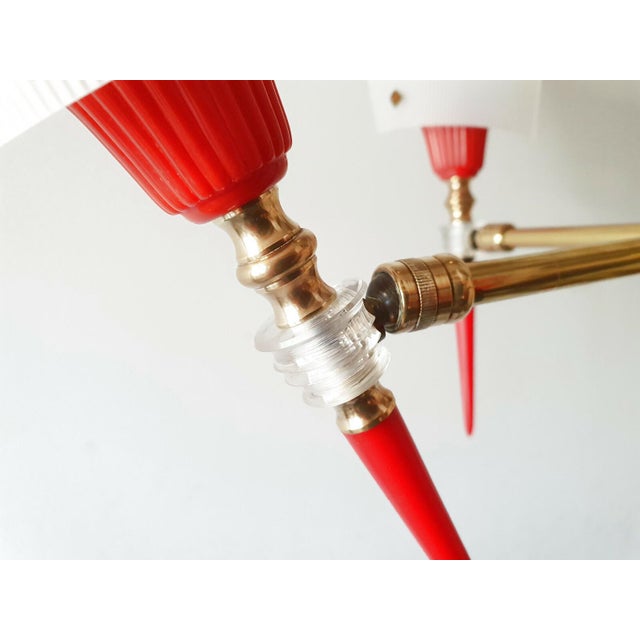 Vintage Torch Pendant Light in Brass and Plastic, 1950s For Sale - Image 6 of 10