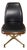 Vintage B. Brody Seating Co. Mid-Century Modern Swivel Chair – Black Ribbed Vinyl & Woodgrain Pattern For Sale