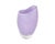 A lilac purple glass vase by Smalandshyttan Sweden. This vase comes in asymmetrical design, with one side of the top ridge...