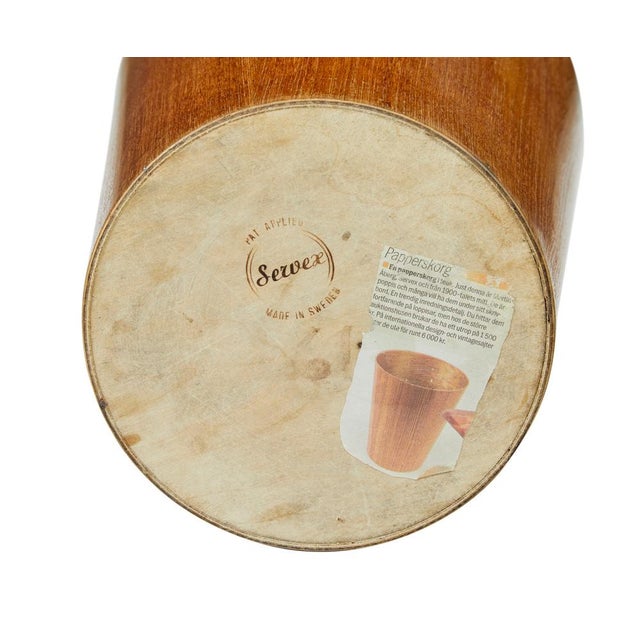 Scandinavian mid century teak ply servex wastepaper bin circa 1960. Good quality example of design by martin aberg,...