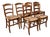 Vintage Cherrywood Straw Chairs, 1950s, Set of 6 For Sale