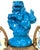 Traditional Early 20th Century French Belle Époque Chinoiserie Foo Dog Candelabra Lamp, Turquoise Flambé For Sale - Image 3 of 11
